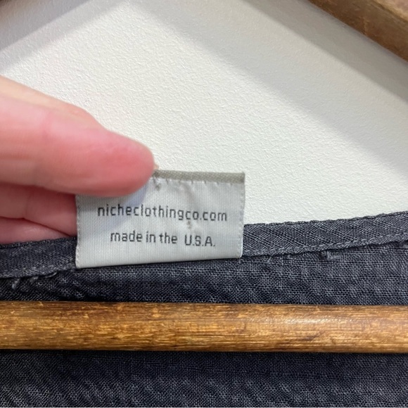 Niche gray textured bell shaped tunic 3/4 length sleeves size small - Picture 11 of 14